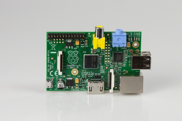 Der Vorg&auml;nger des Raspberry Pi B+ von oben